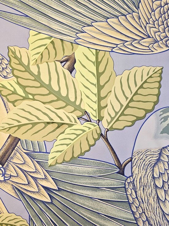 Hermès Silk Scarf 90cm Carré Bird Print Lavender Green 34” | Hand Rolled | Box - Picture 12 of 16